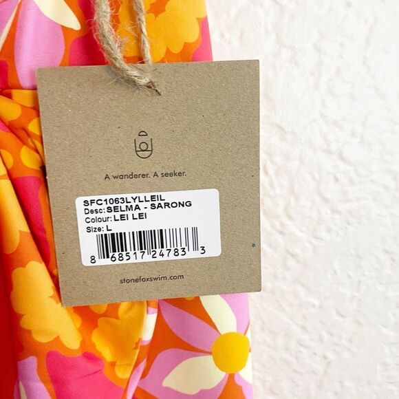 STONE FOX SWIM Selma Hawaiian print Sarong Lei Lei. NWT. Size Large - Picture 5 of 7